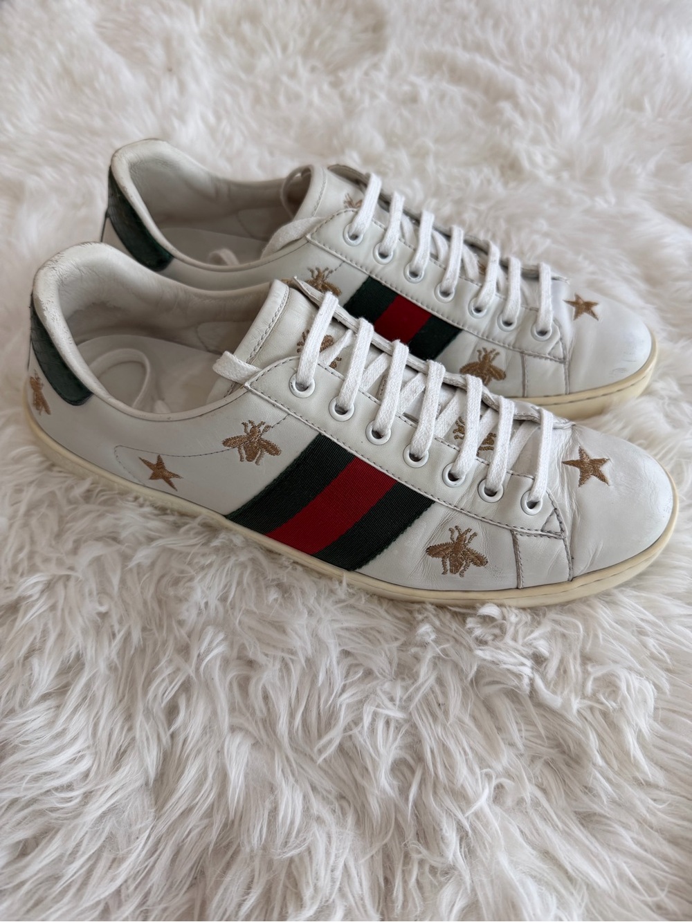 Gucci Ace Men's Sneakers White Leather
Bee & Star Size 8 US 8.5